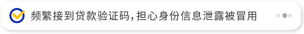 频繁接到网贷验证码，网贷还款短信，担心身份证件信息泄露，被冒用网贷，检测身份关联信息，异常行为记录，排查冒用风险。